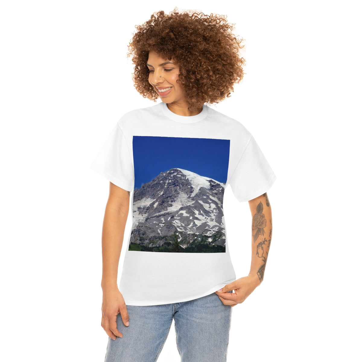 Majestic Mt. Rainier - Unisex Heavy Cotton Tee - Fry1Productions