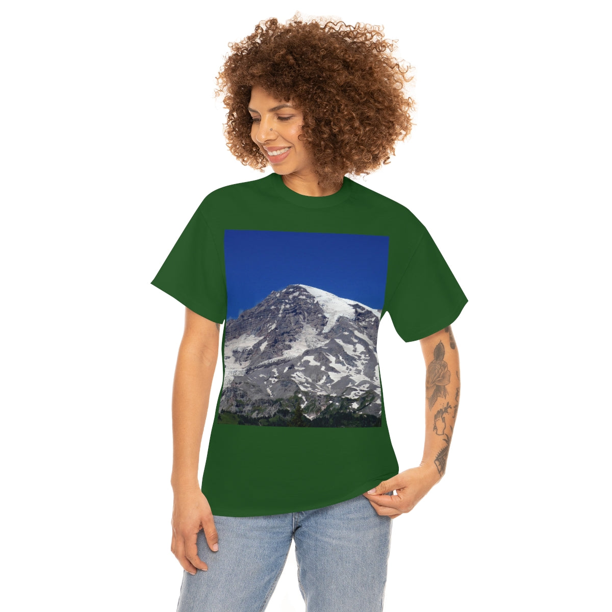 Majestic Mt. Rainier - Unisex Heavy Cotton Tee - Fry1Productions