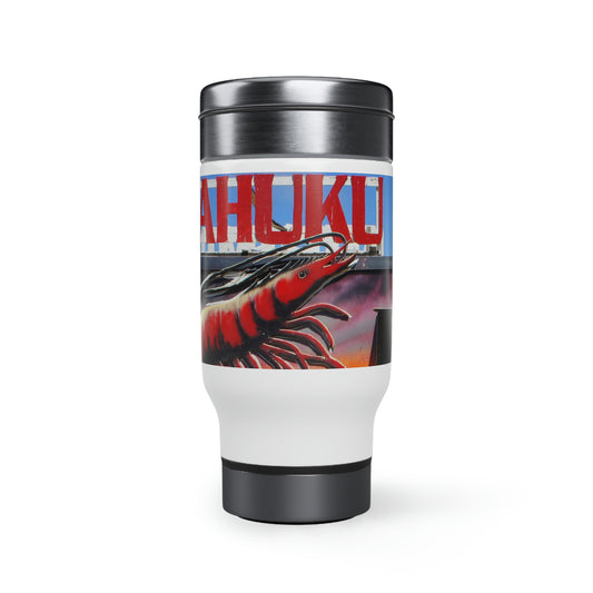 Awesome Kahuku - Stainless Steel Travel Mug with Handle, 14oz - Fry1Productions