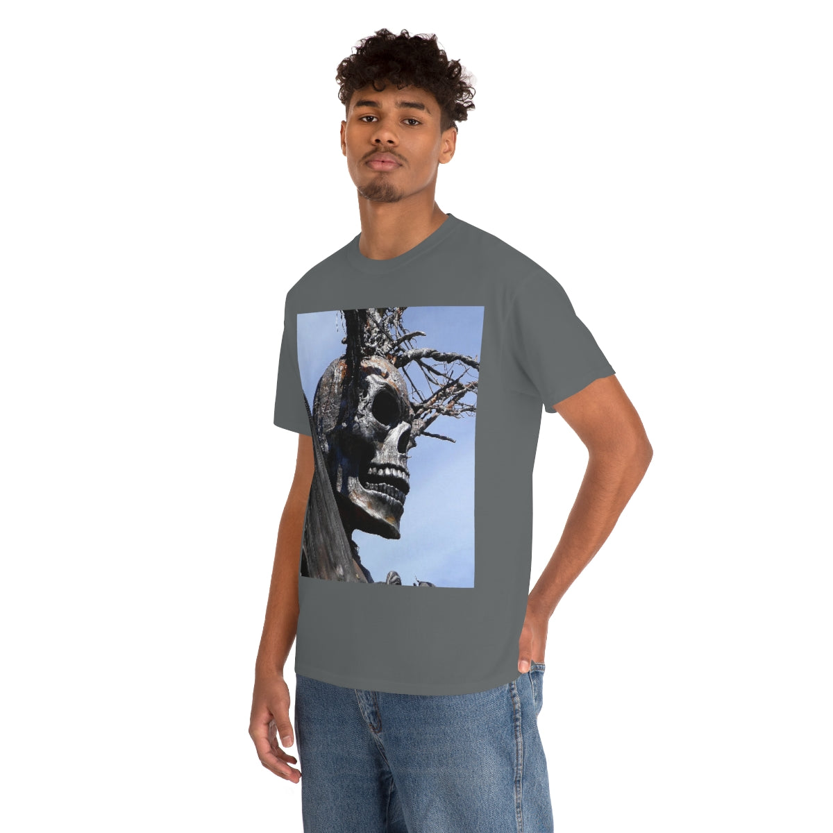Skull Warrior (Closeup) - Unisex Heavy Cotton Tee - Fry1Productions