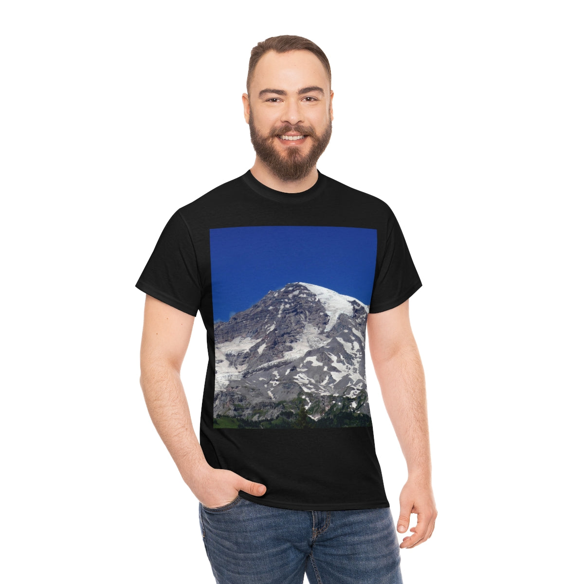 Majestic Mt. Rainier - Unisex Heavy Cotton Tee - Fry1Productions