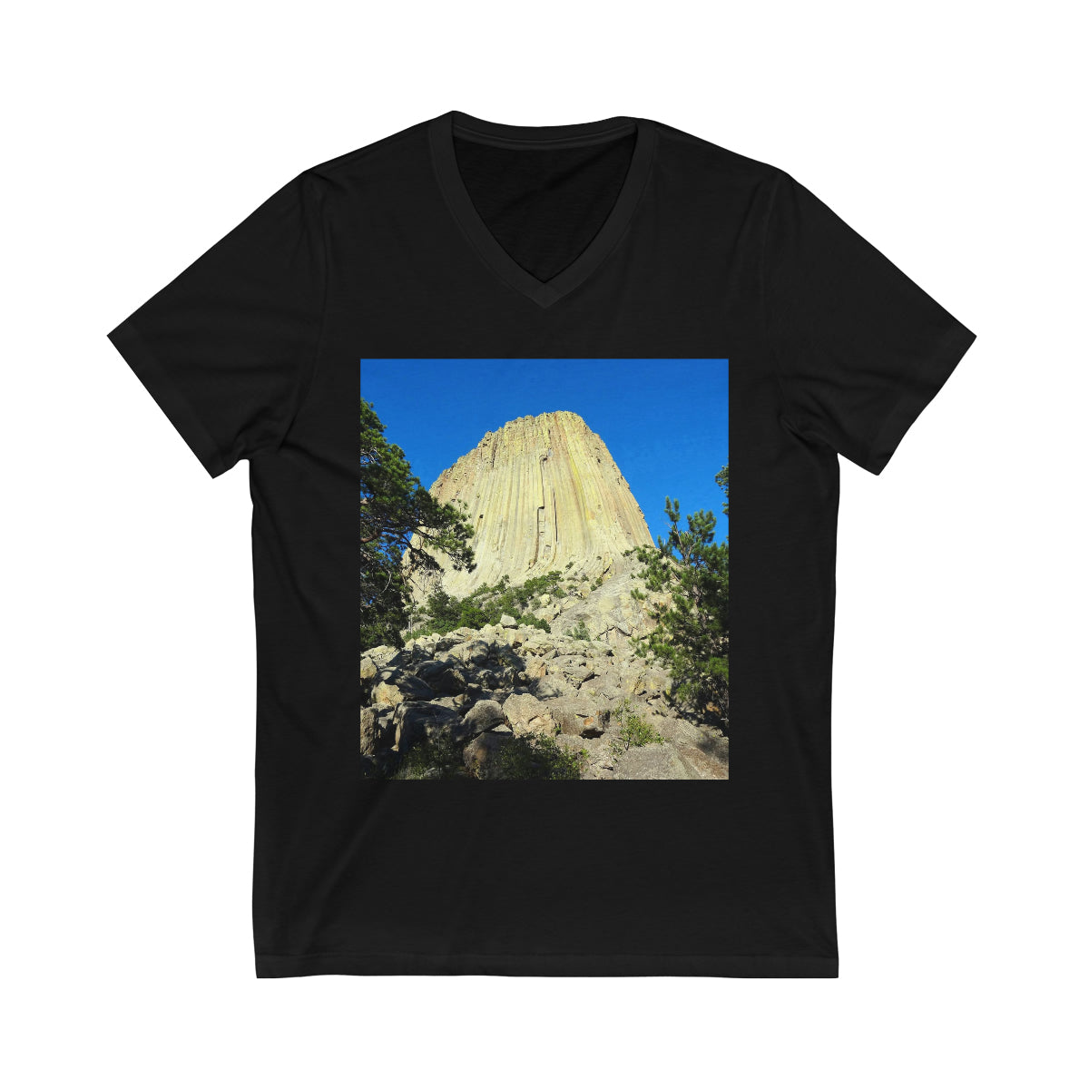 Reaching Heaven - Unisex Jersey Short Sleeve V-Neck Tee - Fry1Productions