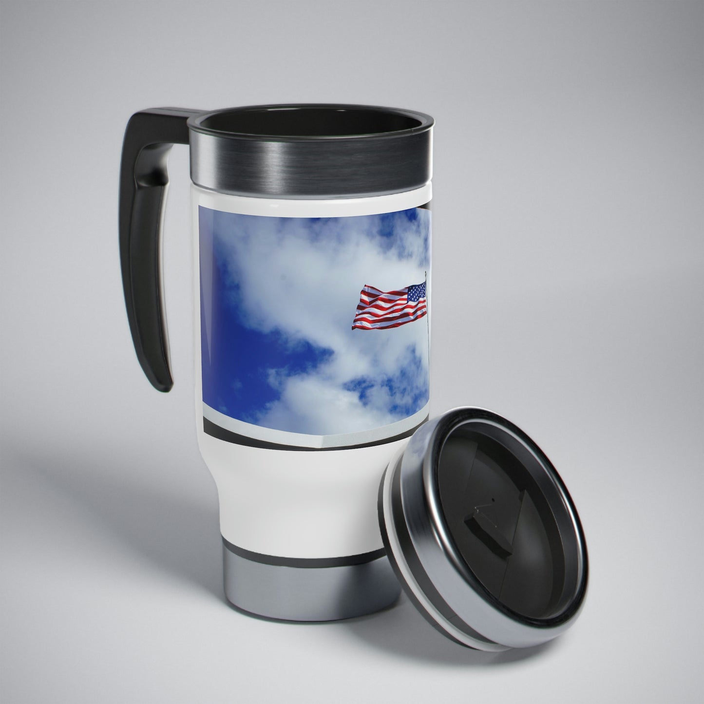 In Solemn Remembrance - Stainless Steel Travel Mug with Handle, 14oz - Fry1Productions