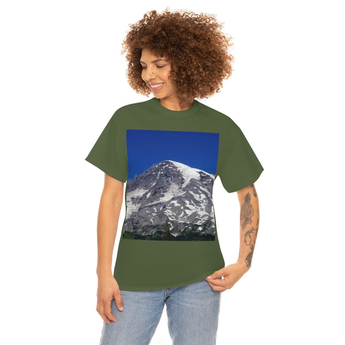 Majestic Mt. Rainier - Unisex Heavy Cotton Tee - Fry1Productions