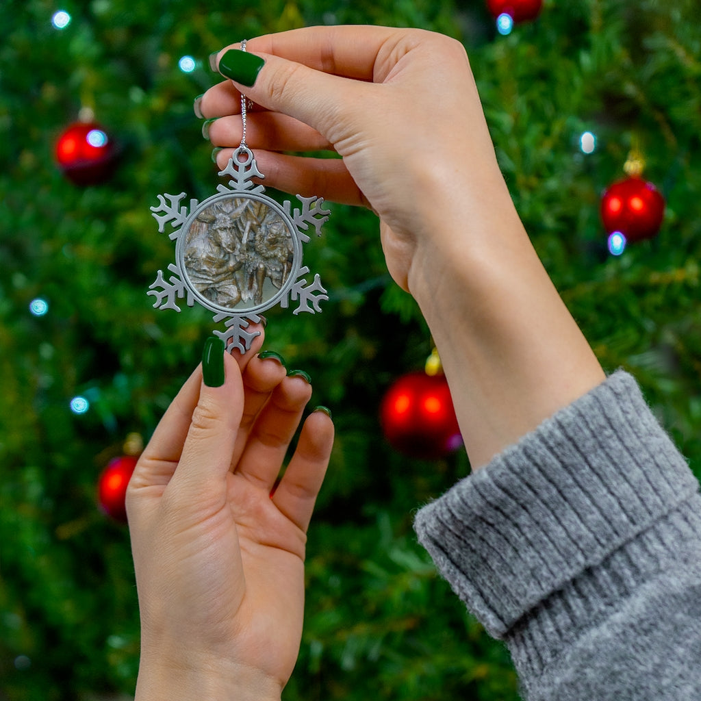 Flight Love - Pewter Snowflake Ornament - Fry1Productions