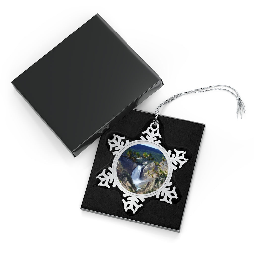 Yellowstone's Splendor - Pewter Snowflake Ornament - Fry1Productions