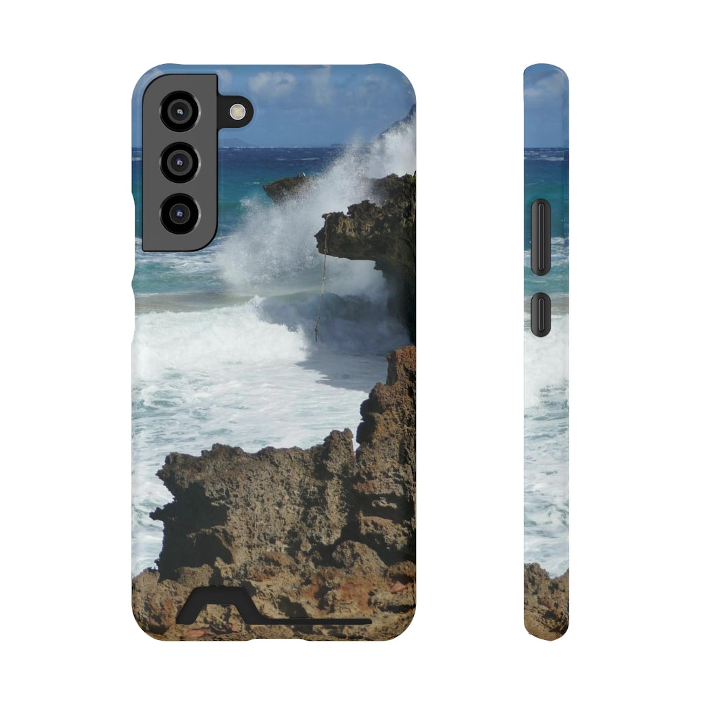 "Surfer's Saving Rope" - Galaxy S22 S21 & iPhone 13 Case With Card Holder - Fry1Productions