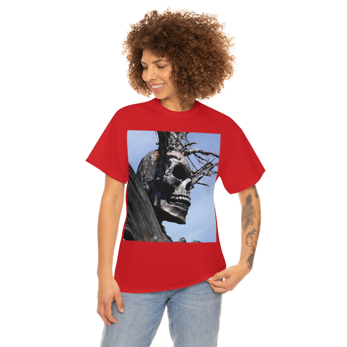 Skull Warrior (Closeup) - Unisex Heavy Cotton Tee - Fry1Productions