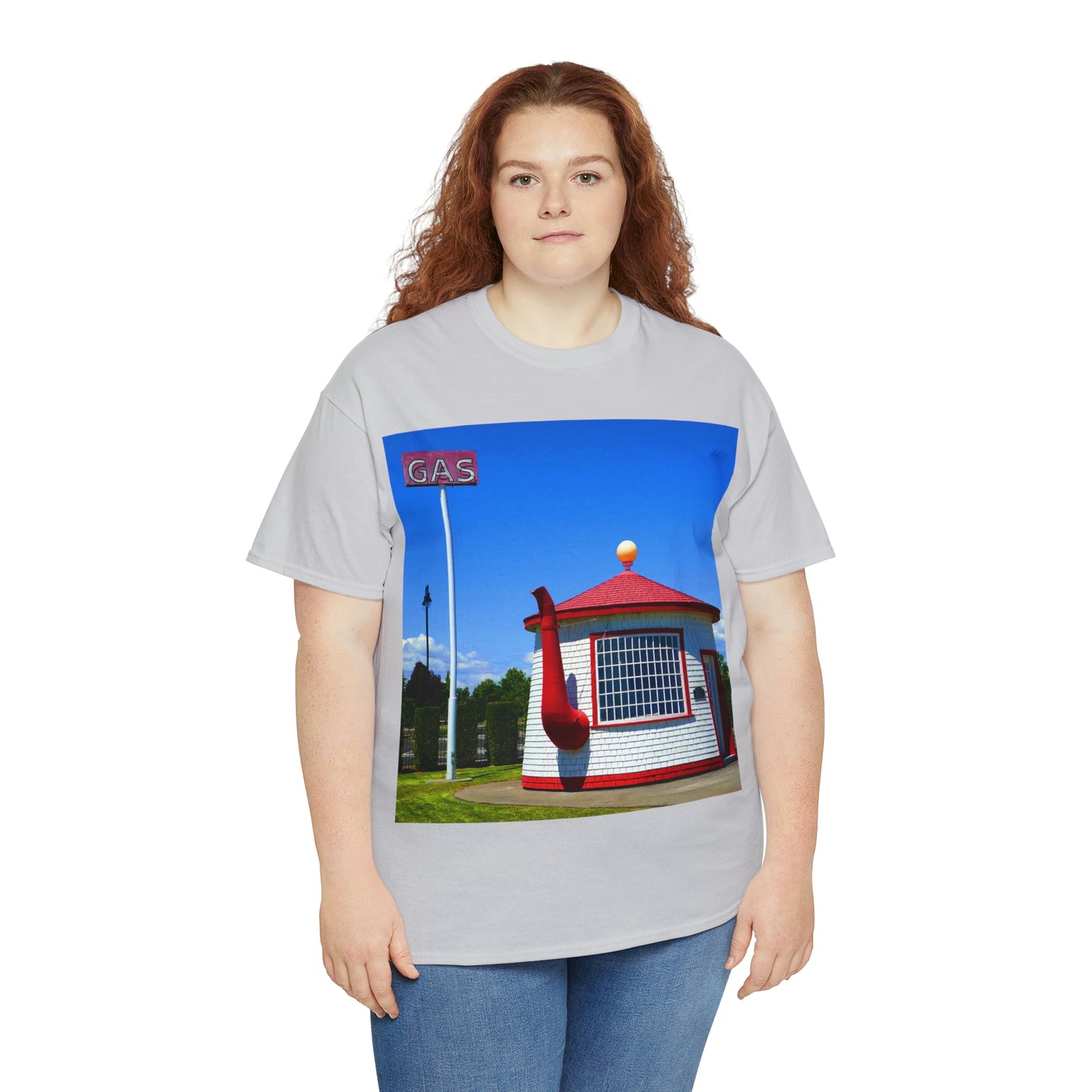 Historic Teapot Dome Service Station - Unisex Heavy Cotton Tee - Fry1Productions