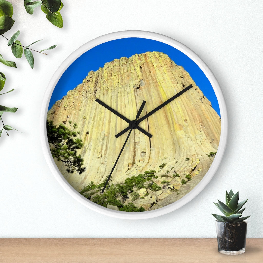 "Climbing Mecca"  - 10" Wooden Frame Wall Clock - Fry1Productions