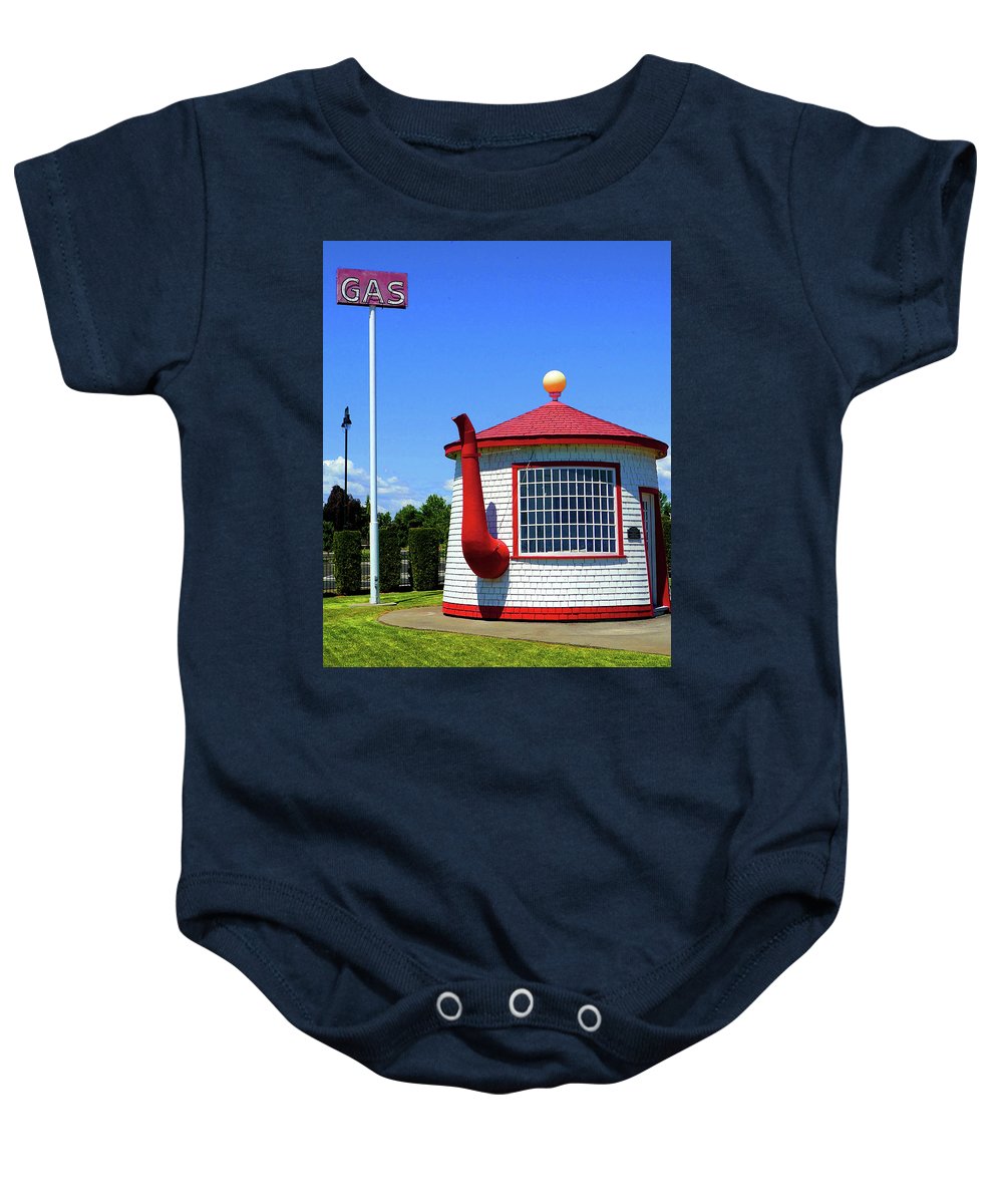Historic Teapot Dome Service Station - Baby Onesie - Fry1Productions