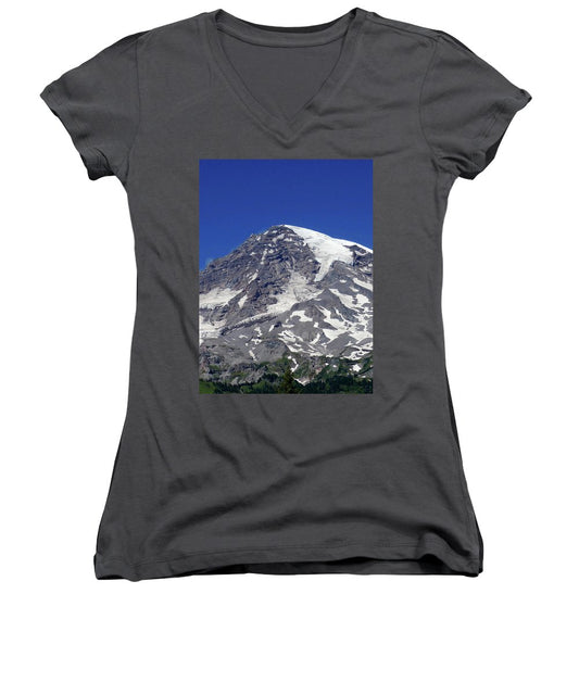 "Majestic Mt. Rainier" - Women's V-Neck - Fry1Productions