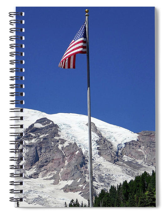 Patriotic Rainier - Spiral Notebook - Fry1Productions