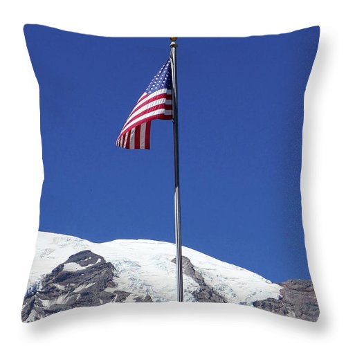 Patriotic Rainier - Throw Pillow - Fry1Productions