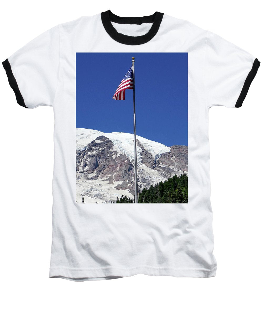 Patriotic Rainier - Baseball T-Shirt - Fry1Productions