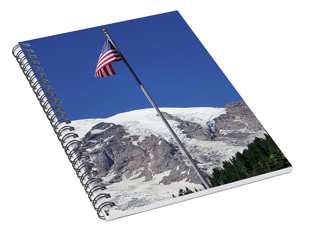 Patriotic Rainier - Spiral Notebook - Fry1Productions