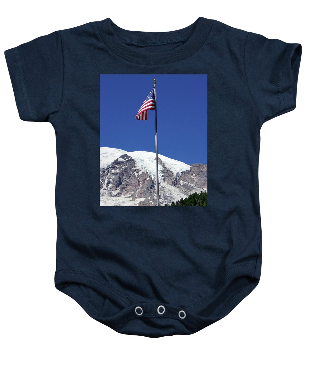 "Patriotic Rainier" - Baby Onesie - Fry1Productions
