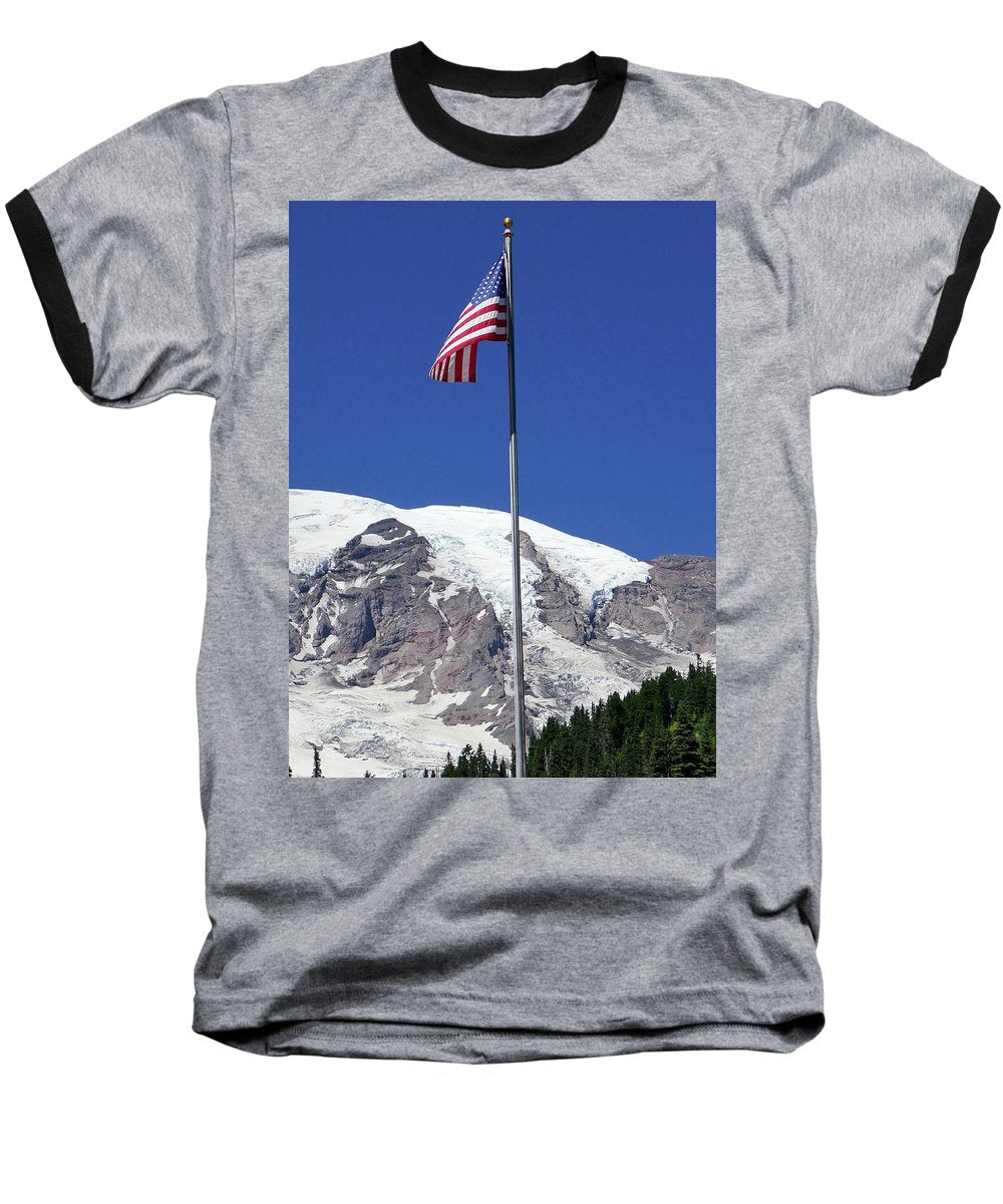 Patriotic Rainier - Baseball T-Shirt - Fry1Productions
