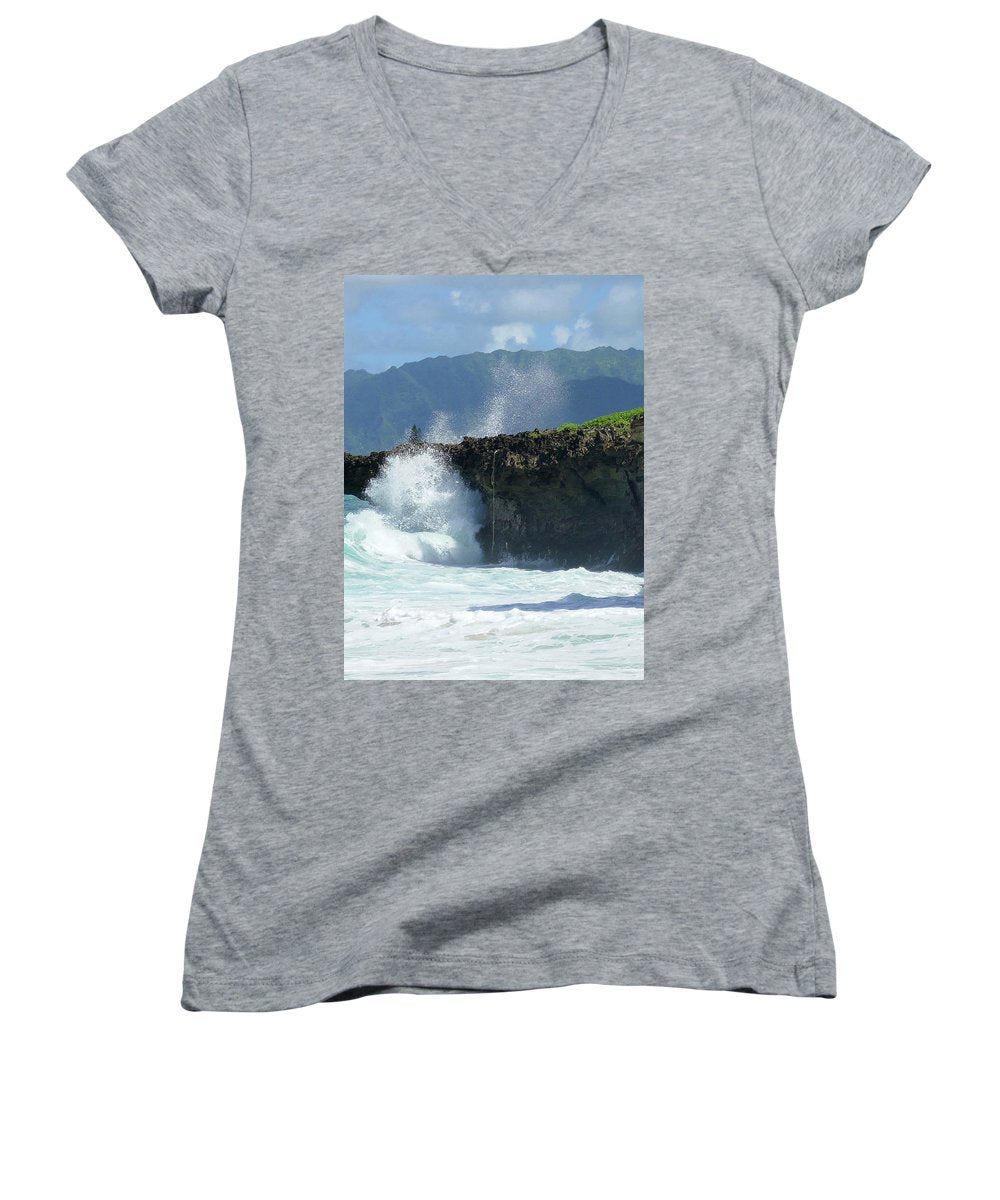 "Rockin Surfer's Rope" - Women's V-Neck - Fry1Productions