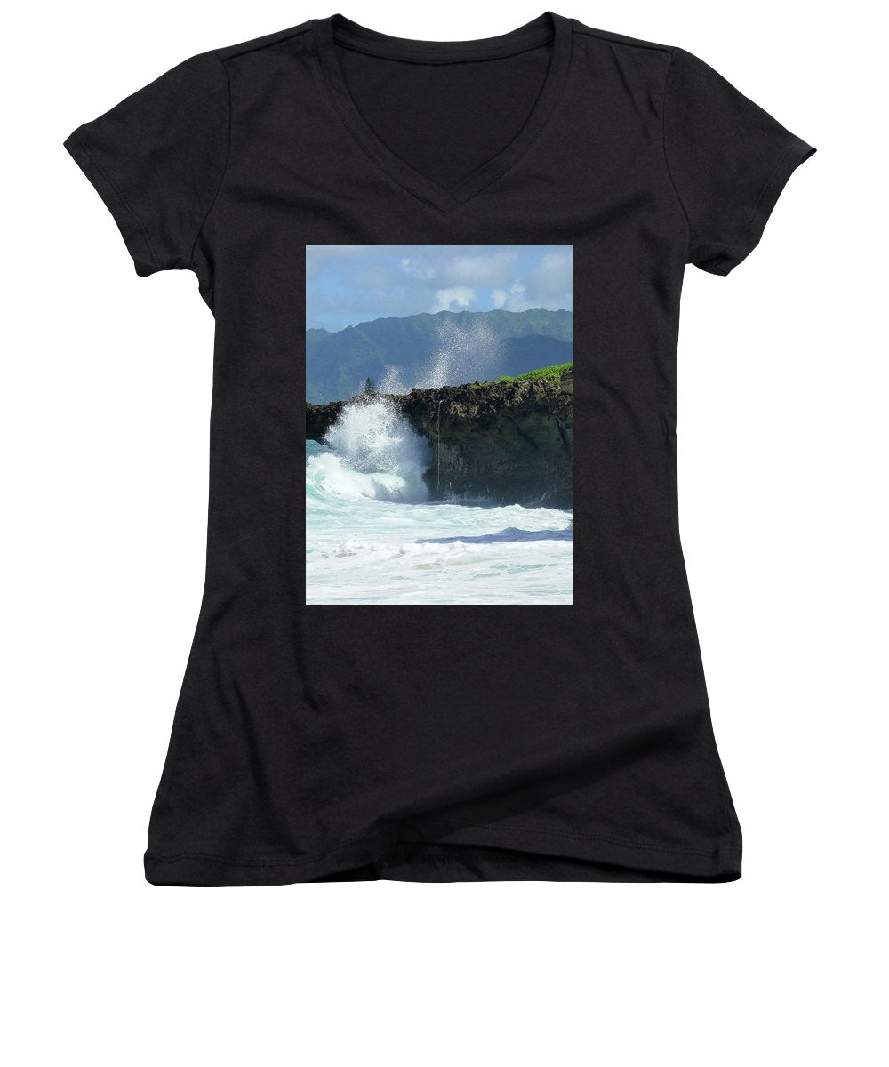 "Rockin Surfer's Rope" - Women's V-Neck - Fry1Productions