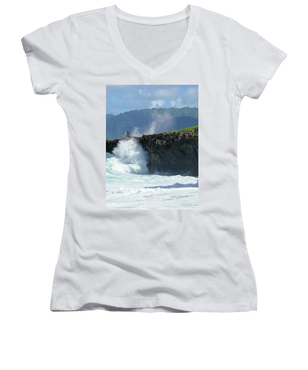 "Rockin Surfer's Rope" - Women's V-Neck - Fry1Productions