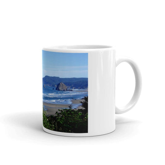 "Sea Stacks Triumph" - 11 oz and 15 oz Ceramic White Gloss Coffee Mugs - Fry1Productions