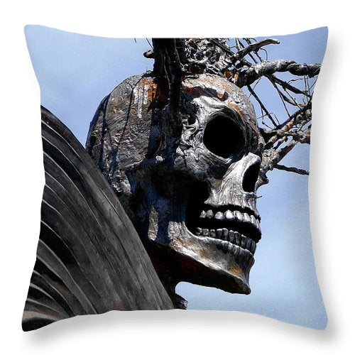 Skull Warrior - Throw Pillow - Fry1Productions
