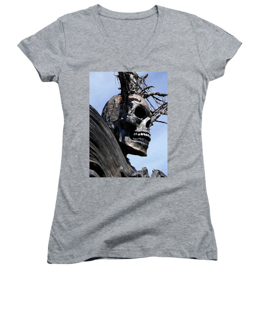 Skull Warrior - Women's V-Neck - Fry1Productions