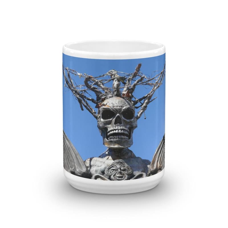 Skull Warrior Stare - 11 oz and 15 oz Ceramic Coffee Mugs - Fry1Productions