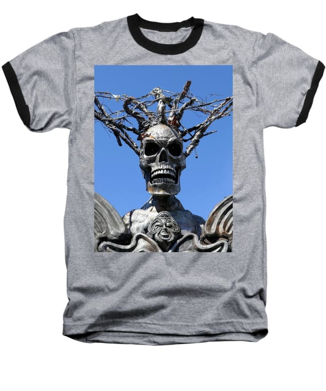 Skull Warrior Stare - Baseball T-Shirt - Fry1Productions