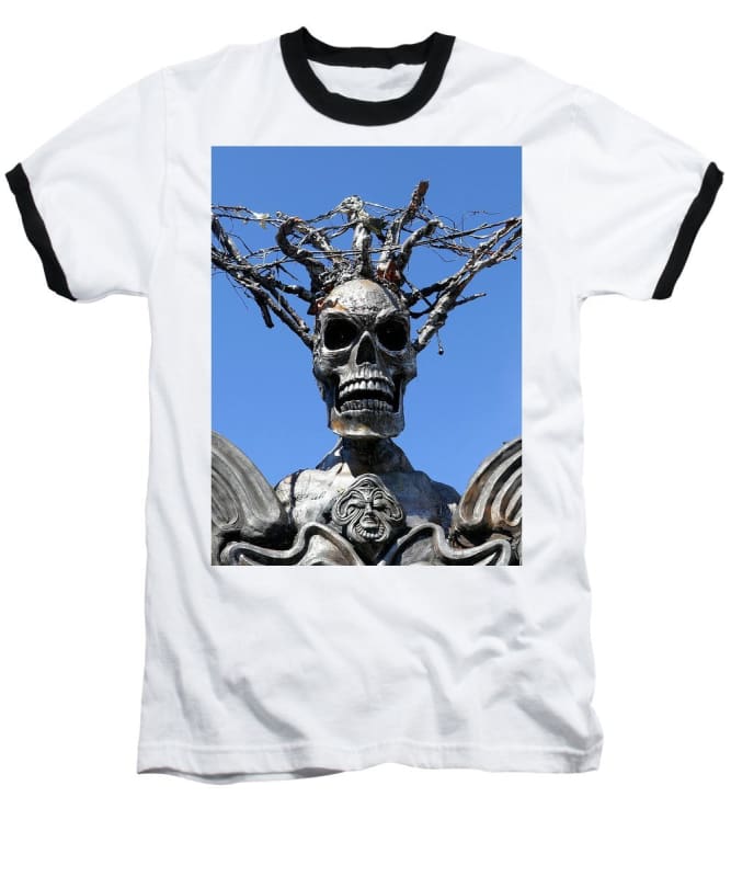 Skull Warrior Stare - Baseball T-Shirt - Fry1Productions