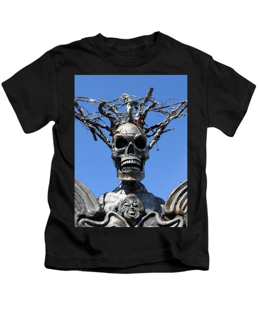 "Skull Warrior Stare" - Kids T-Shirt - Fry1Productions