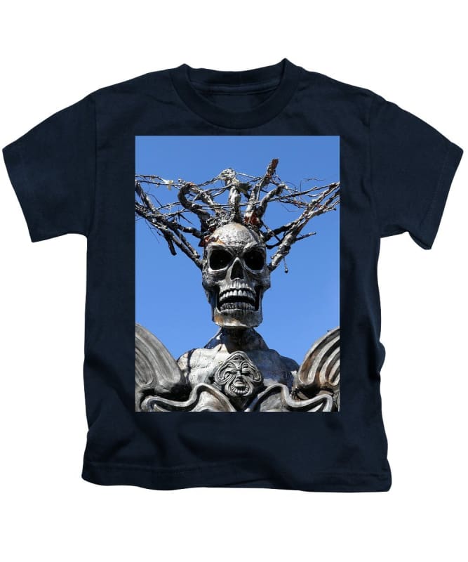 "Skull Warrior Stare" - Kids T-Shirt - Fry1Productions