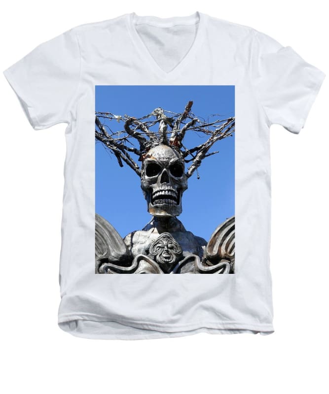 Skull Warrior Stare - Men's V-Neck T-Shirt - Fry1Productions
