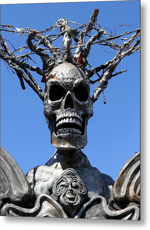 Skull Warrior Stare - Metal Print - Fry1Productions