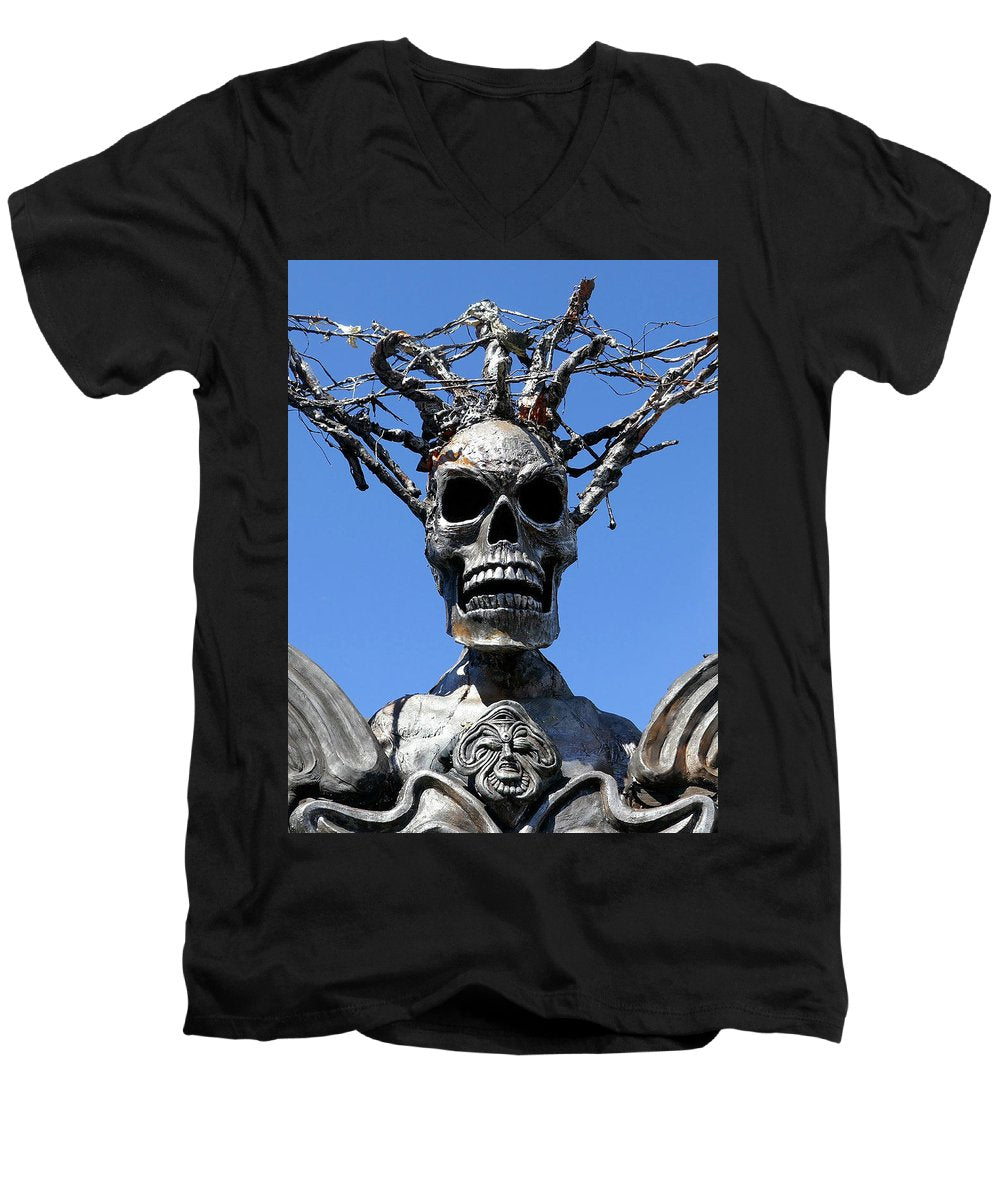 Skull Warrior Stare - Men's V-Neck T-Shirt - Fry1Productions