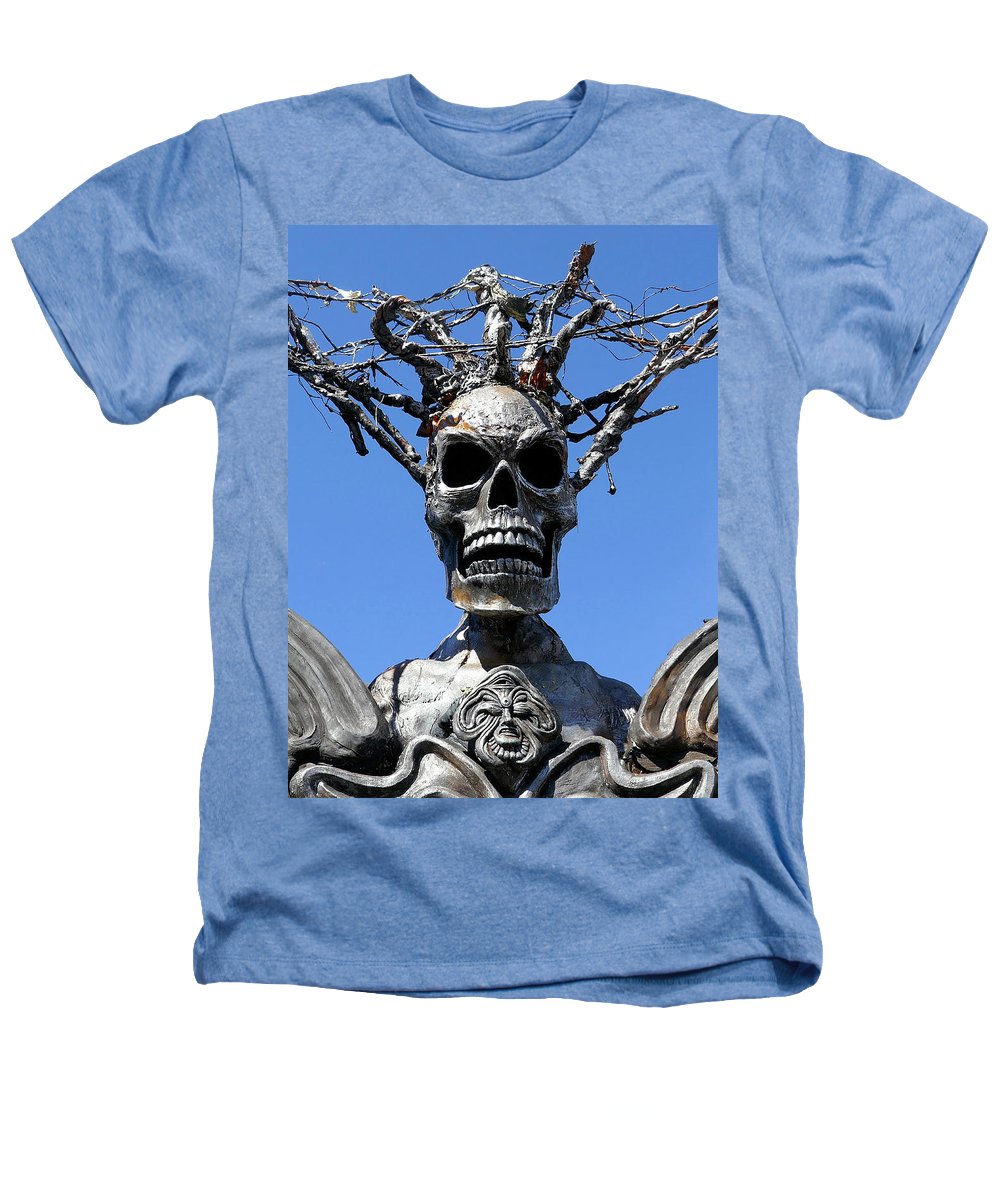 Skull Warrior Stare - Heathers T-Shirt - Fry1Productions