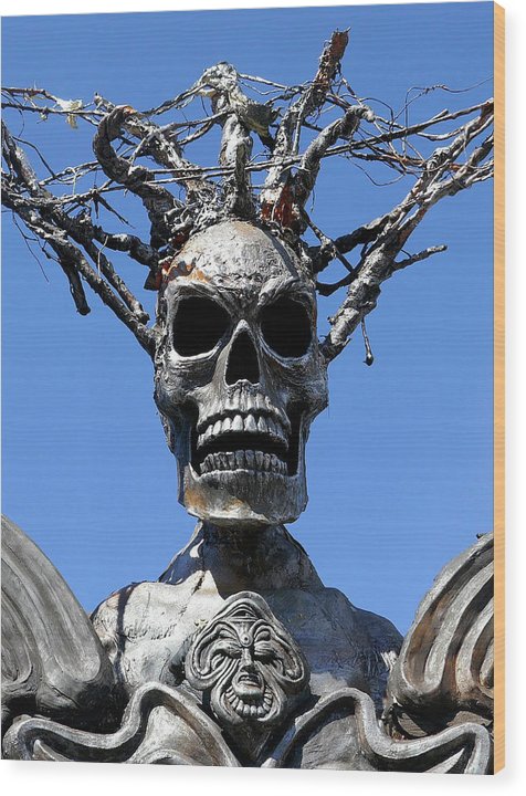 Skull Warrior Stare - Wood Print - Fry1Productions