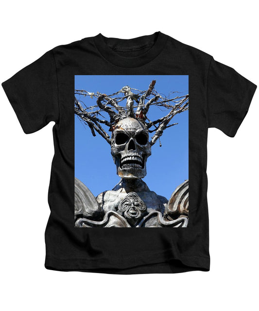 Skull Warrior Stare - Kids T-Shirt - Fry1Productions