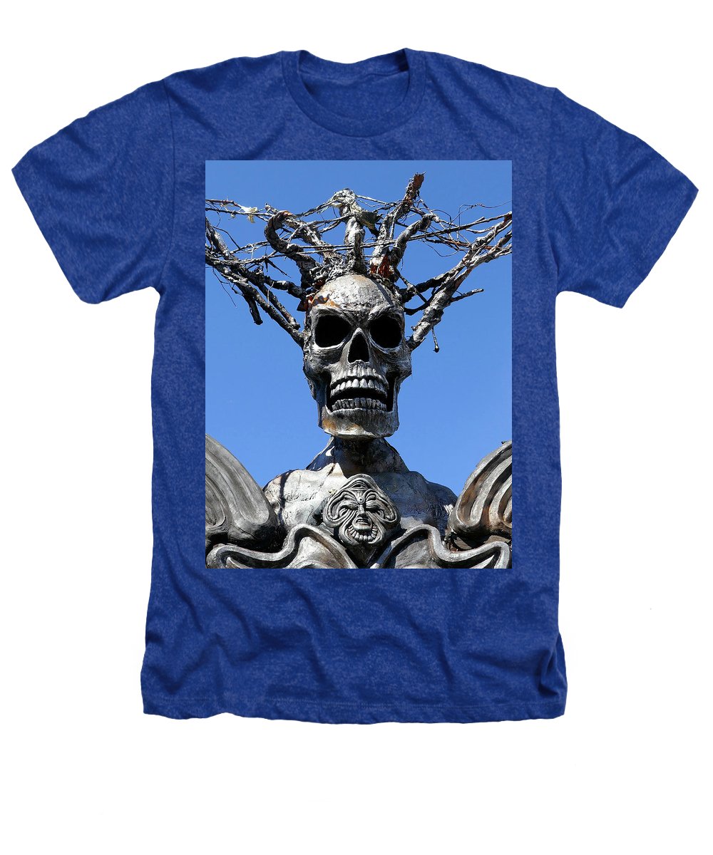 Skull Warrior Stare - Heathers T-Shirt - Fry1Productions