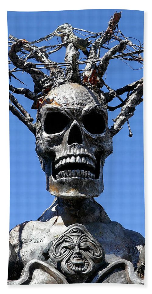 Skull Warrior Stare - Beach Towel - Fry1Productions