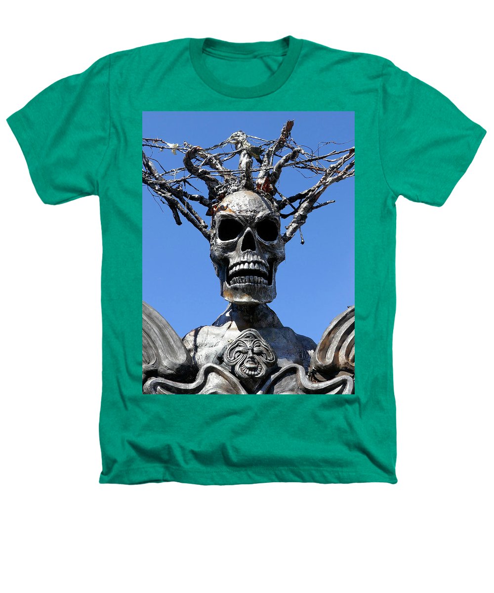 Skull Warrior Stare - Heathers T-Shirt - Fry1Productions