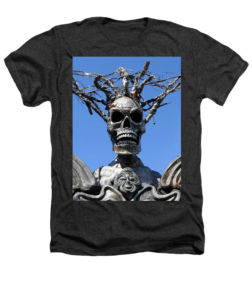 Skull Warrior Stare - Heathers T-Shirt - Fry1Productions