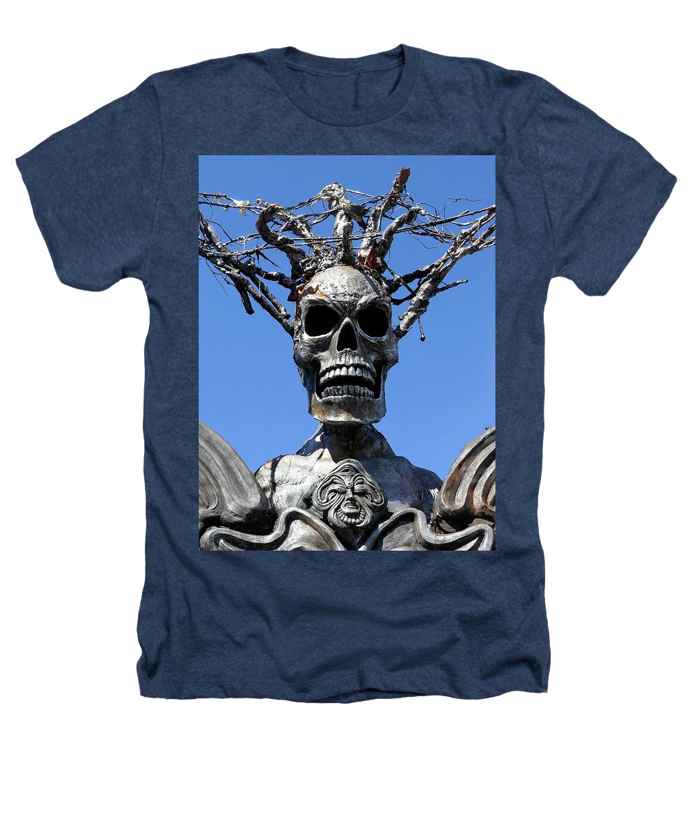 Skull Warrior Stare - Heathers T-Shirt - Fry1Productions