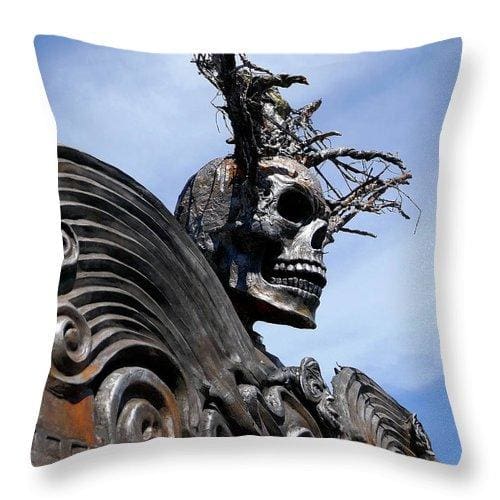 Skull Warrior - Throw Pillow - Fry1Productions