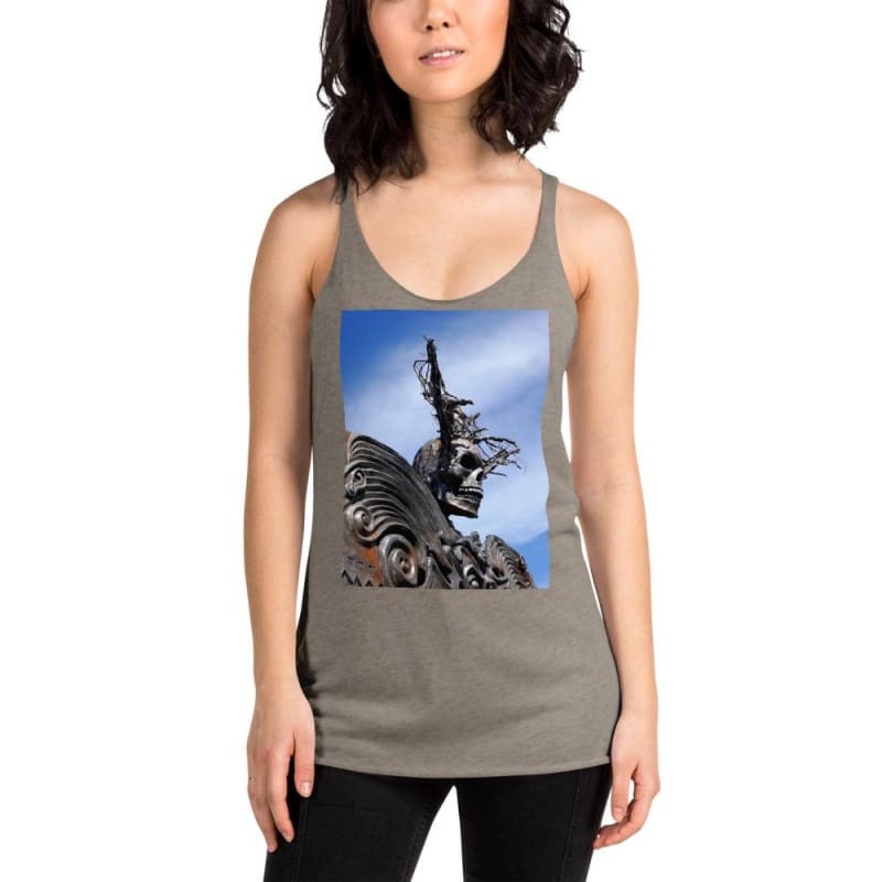 Skull Warrior - Women's Racerback Tank Top - Fry1Productions