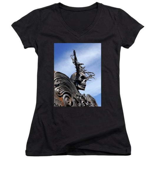 "Skull Warrior" - Women's V-Neck - Fry1Productions