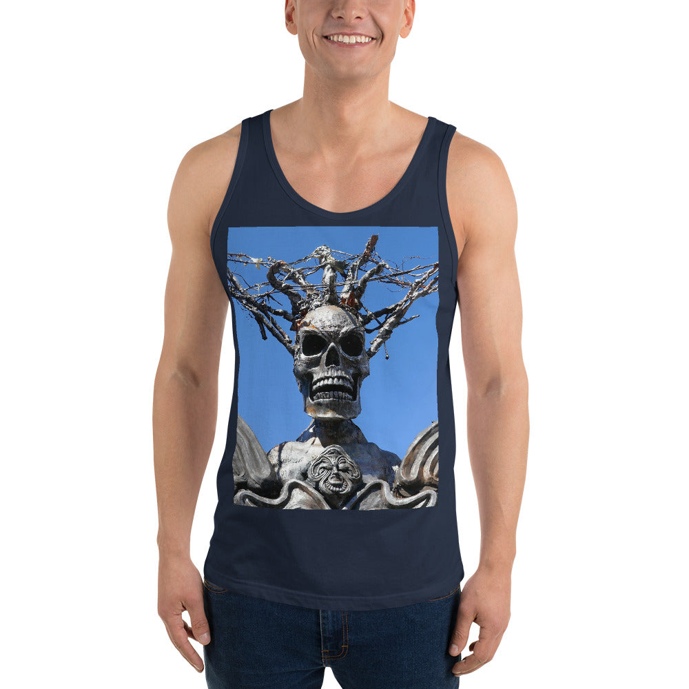 “Skull Warrior Stare” - Unisex Premium Tank Top - Fry1Productions