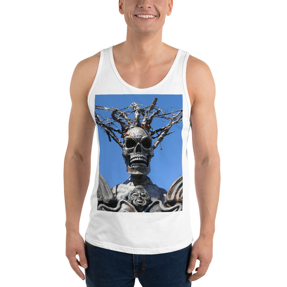 “Skull Warrior Stare” - Unisex Premium Tank Top - Fry1Productions