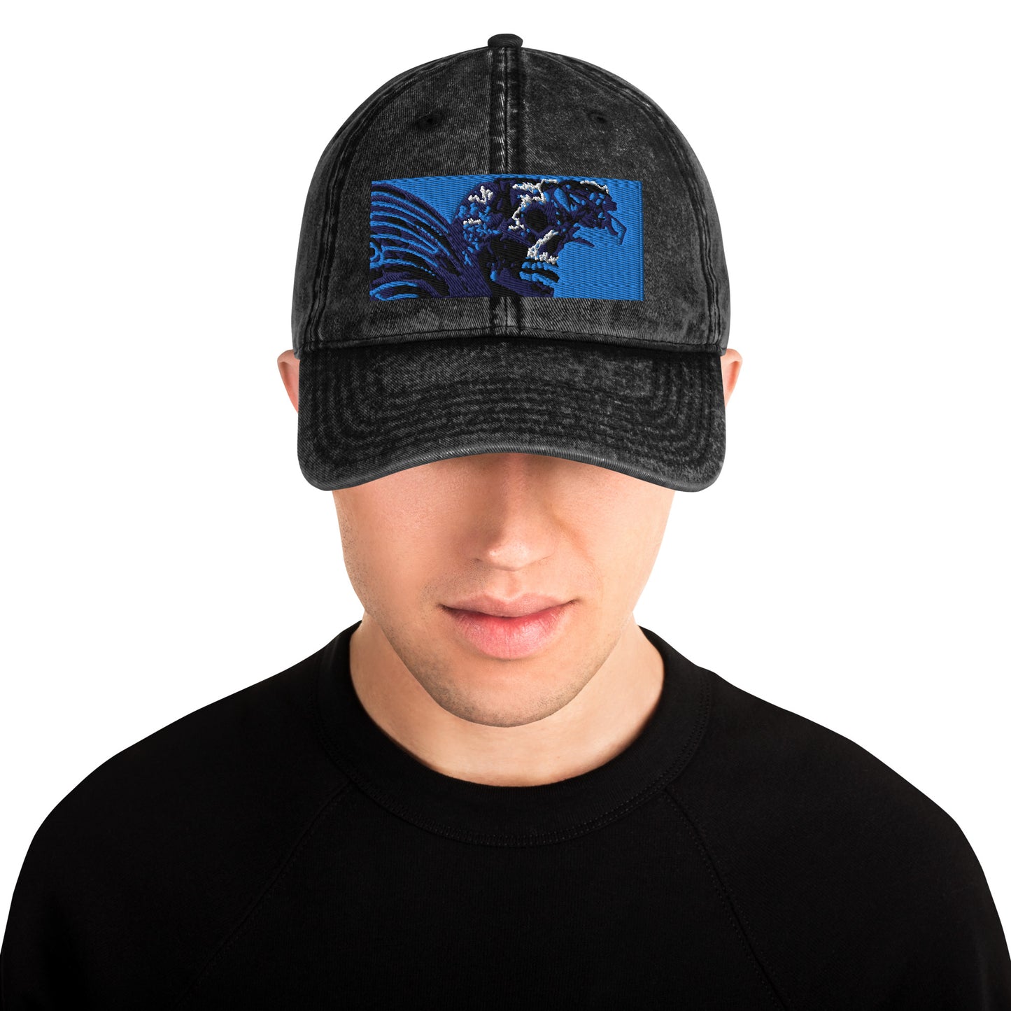 Skull Warrior (Color) - Vintage Cotton Twill Hat - Fry1Productions